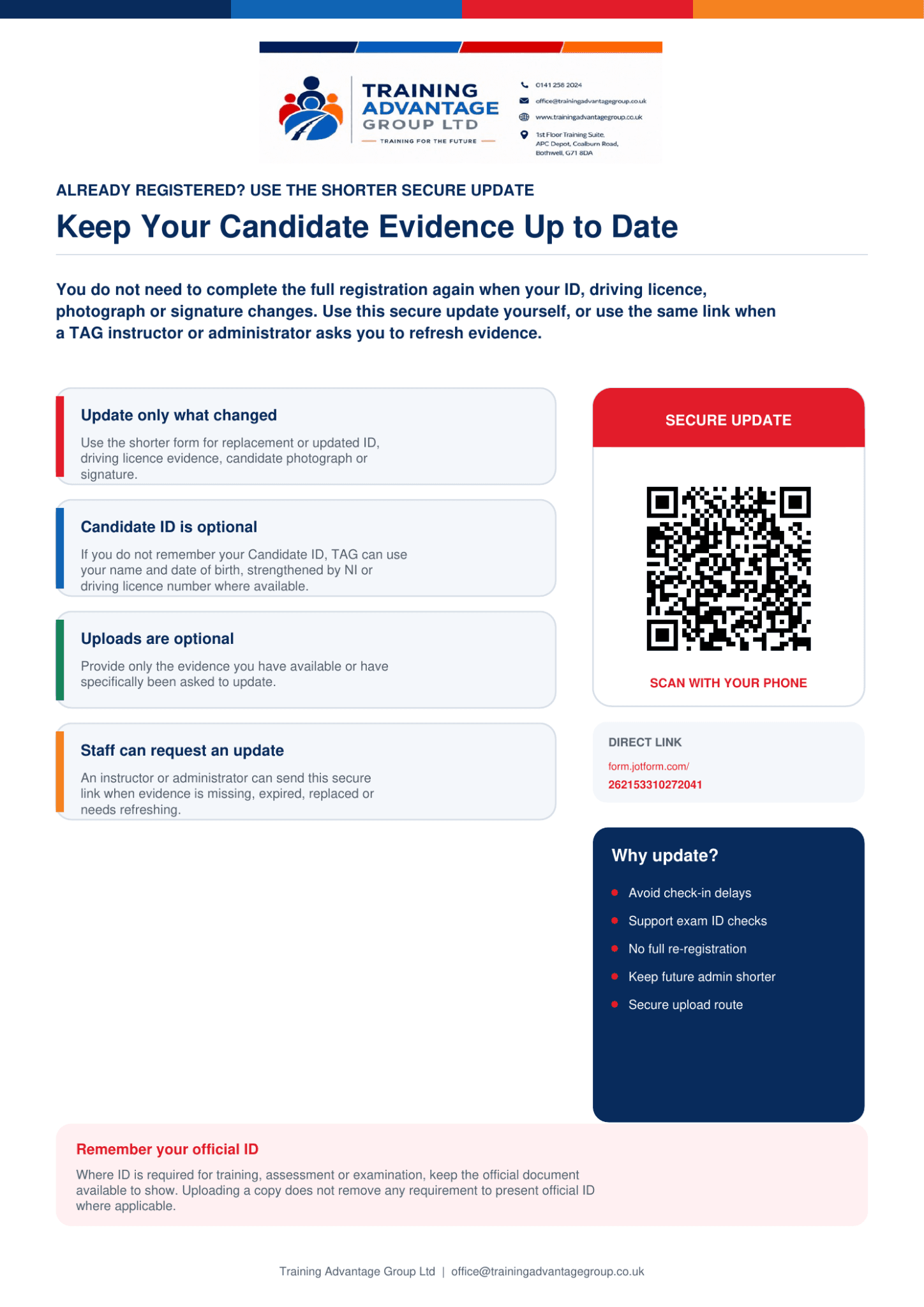 Update an Existing Candidate Record — TAG secure form preview